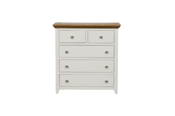 Picture of NOTTINGHAM 5-Drawer Solid Oak Tallboy (White)