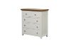 Picture of NOTTINGHAM 5-Drawer Solid Oak Tallboy (White)