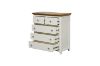 Picture of NOTTINGHAM 5-Drawer Solid Oak Tallboy (White)