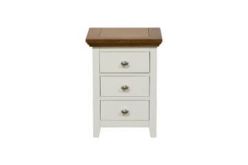 Picture of NOTTINGHAM 3-Drawer Solid Oak Bedside Table (White)
