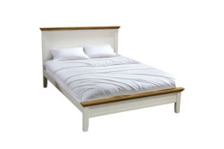 Picture of NOTTINGHAM Solid Oak Wood Bed Frame (White) - Queen