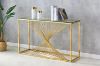 Picture of AUGUSTA Rectangle Clear Glass Hall Table with Golden Frame