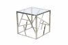 Picture of LELLA Square Clear Glass Side Table (Silver)