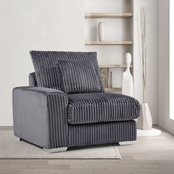 Winston Corduroy Velvet Modular Sofa Grey