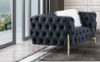 Picture of NORFOLK 3/2/1 Seater Button Tufted Velvet Sofa Range (Black)