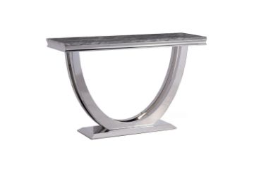 Picture of NUCCIO 140 Marble Top Stainless Steel Console Table (Dark Grey)