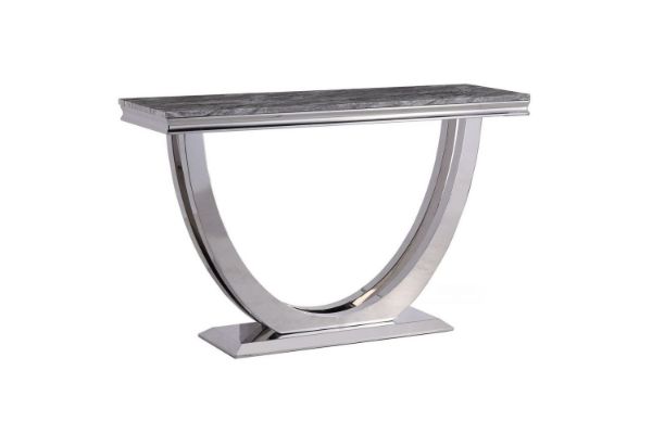 Picture of NUCCIO 140 Marble Top Stainless Steel Console Table (Dark Grey)