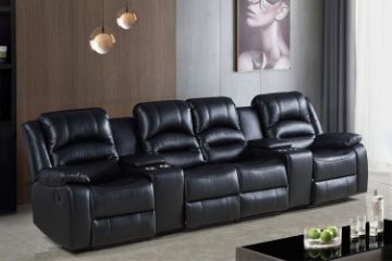 Picture of DANISH Home Theatre Air Leather Sofa (Black)
