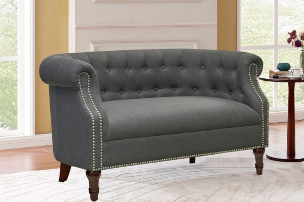 Picture of DELPHINE Fabric Love Seat Sofa (Grey)