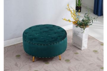 Picture of AQEEL Round Ottoman (Green)