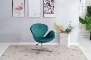 Picture of BOCANA Swivel Adjustable Height Velvet Lounge Chair (Green)