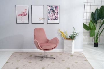 Picture of LESA Swirl Velvet Lounge Chair (Pink)