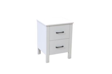 Picture of CLOUDWOOD 2-Drawer Solid Pinewood Bedside Table (White)