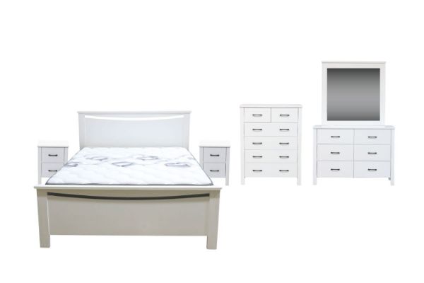 Picture of CLOUDWOOD Bedroom Set in Queen Size (White) - 6PC Combo