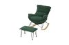 Picture of LOBSTER Fabric Rocking Chair With Footstool (Green)