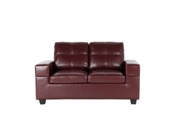 Picture of HONITON Sofa in Burgundy (Air Leather) - 2 Seater