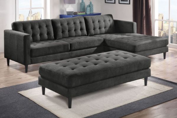 Picture of MELROSE Sectional Sofa with Ottoman (Dark Grey)