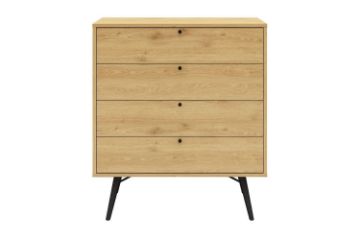 Picture of BALTIC 4-Drawer Wooden Chest/Tallboy (Oak Colour)