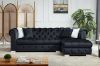 Picture of EDITH GOODWILL Sectional Chesterfield Tufted Velvet Sofa (Black)