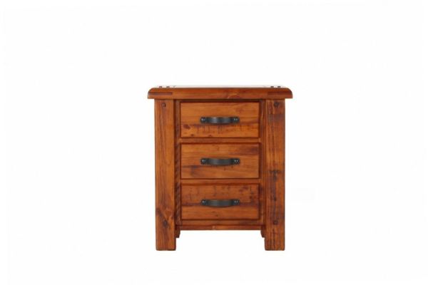 Picture of FOUNDATION 3-Drawer Bedside Table (Rustic Pine)