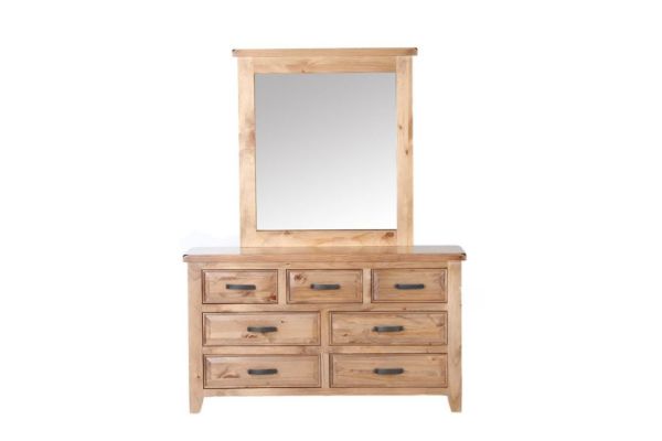 Picture of FRANCO 7-Drawer Dressing Table and Mirror (Solid NZ Pine)
