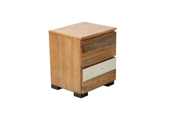 Picture of LEAMAN 2-Drawer Solid Acacia Bedside Table