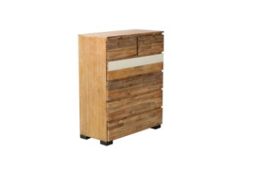 Picture of LEAMAN 6-Drawer Solid Acacia Wood Tallboy