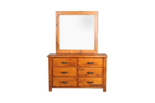 Picture of RIVERWOOD 6 DRW Dressing Table and Mirror (Rustic Pine)