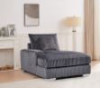 Picture of WINSTON Corduroy Modular Sectional  Sofa (Grey) - Left Facing Chaise