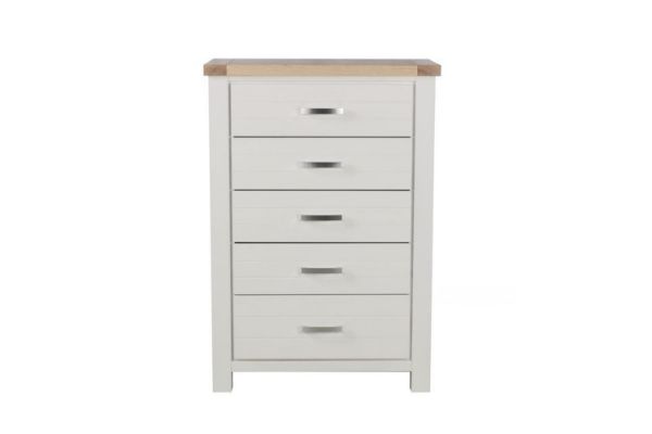 Picture of SICILY 5-Drawer Solid Wood with Ash Top Tallboy