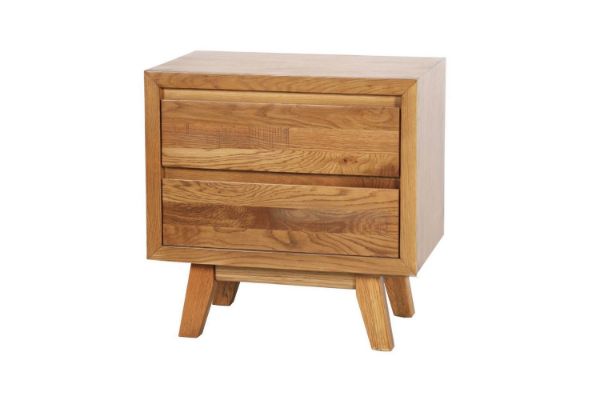 Picture of RETRO 2 Drawer Oak Bedside (Maple)