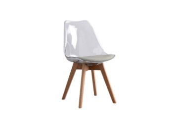 Picture of EFRON Dining Chair with Grey Cushion (Clear) - Single