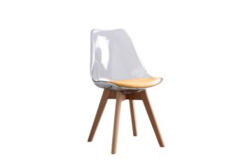 Picture of EFRON Dining Chair with Yellow Cushion (Clear) - Single