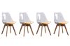 Picture of EFRON Dining Chair with Yellow Cushion (Clear) - 4 Chairs in 1 Carton