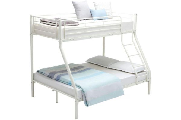 Picture of STELLA Steel Frame Single-Double Bunk Bed (White)