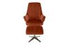 Picture of GATSBY Velvet Accent Chair with Ottoman (Rust Red)