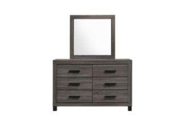 Picture of ROMNEY 6 DRW Dressing Table with Mirror (Grey)