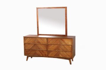 Picture of CLARENS 6 DRW Dressing Table with Mirror (Solid Acacia)