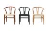 Picture of  WISHBONE Solid Wood Y Replica Chair (Black Frame-Black Seat) - 53x50x79