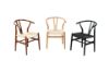 Picture of  WISHBONE Solid Wood Y Replica Chair (Black Frame-Black Seat) - 53x50x79
