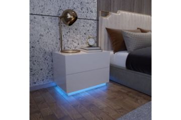 Picture of ASPEN LED 2-Drawer Bedside Table (White)