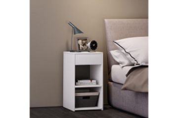 Picture of HARPER 1-Drawer Bedside Table (White)