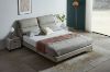 Picture of ROMEO Genuine Leather Queen/King Size Bed Frame (Light Grey)