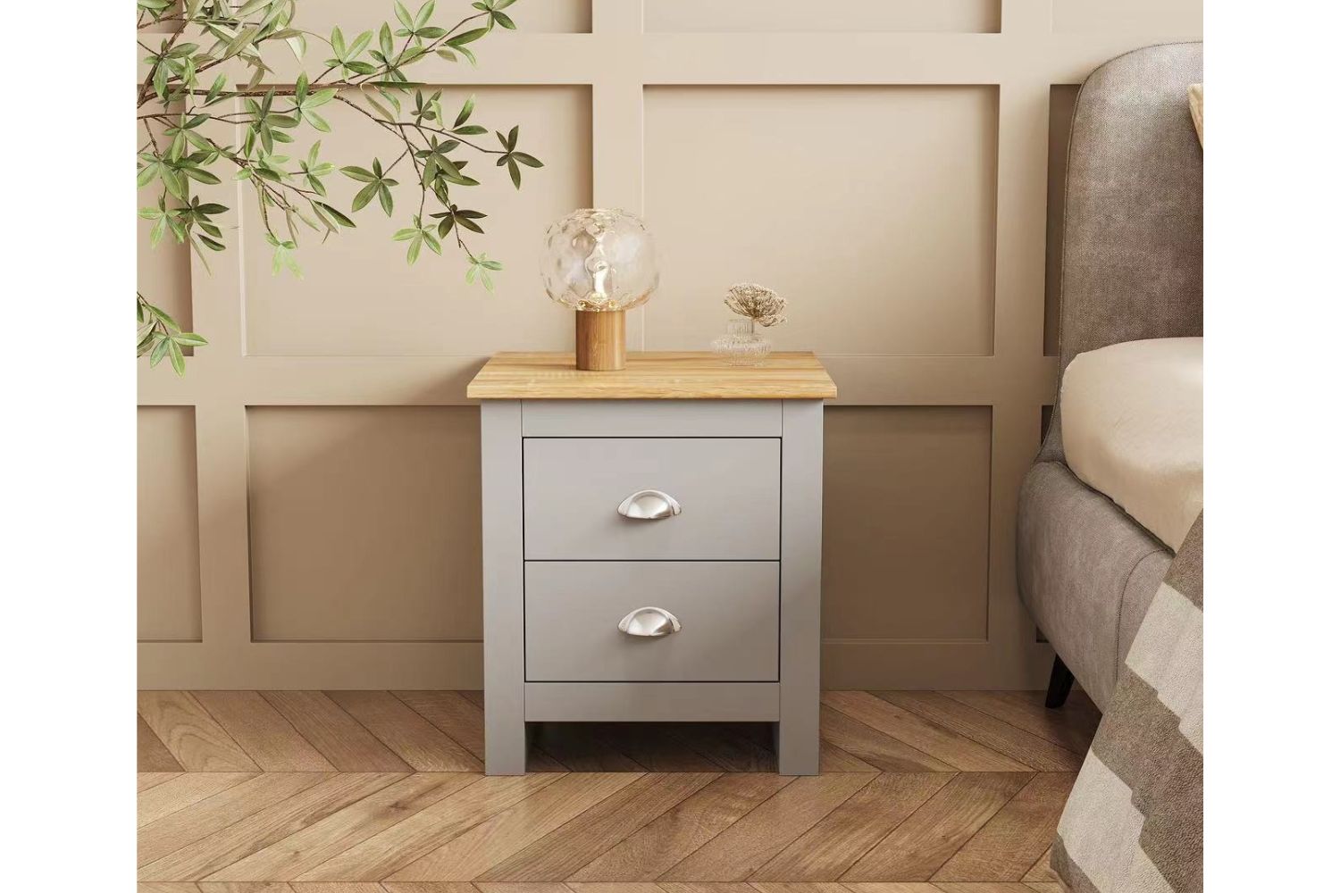 CHLOE 2Drawer Bedside Table