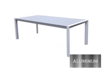 Picture of CARDIFF 220x100 Aluminum Dining Table (White and Grey)