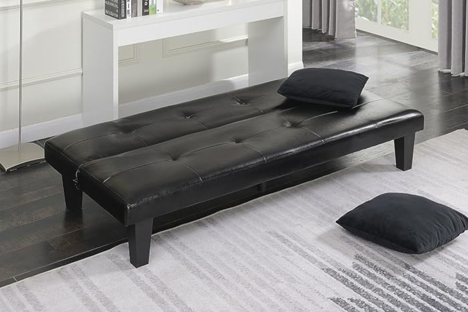 LARKIN Air Leather Sofa Bed (Black)
