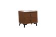 Picture of CUBA 2-Drawer Sintered Stone Top Bedside Table (Brown)