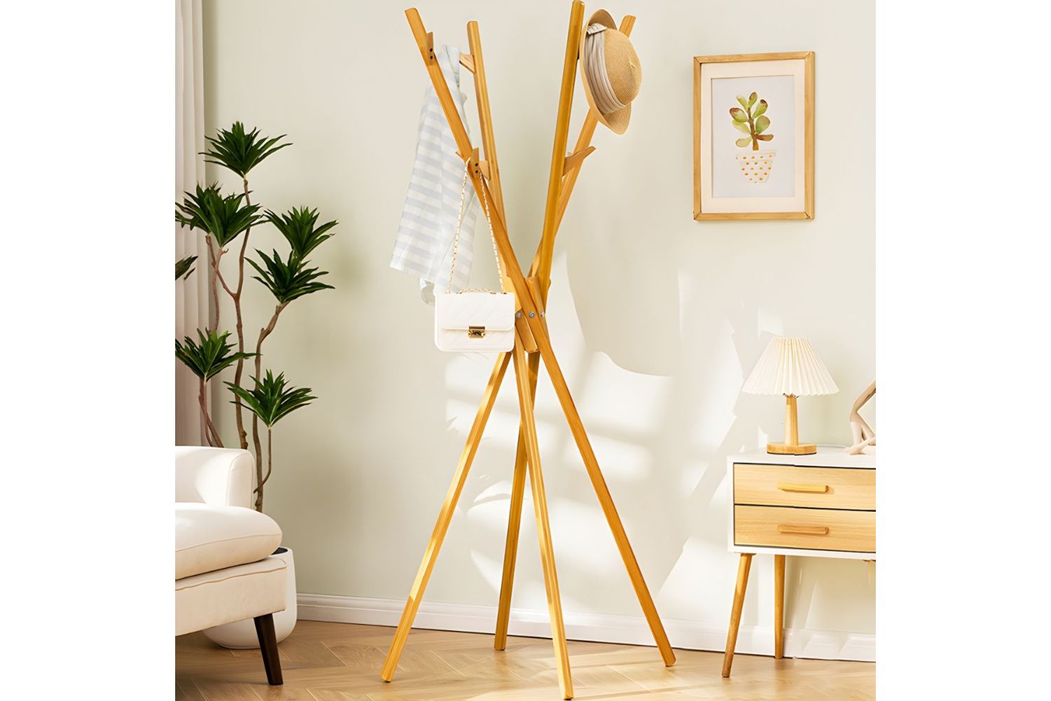 ENDER 180 Bamboo Coat Rack Stand (Oak)