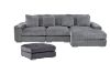 Picture of WINSTON Corduroy Velvet Modular Sectional Sofa (Grey) - Single RAF Armchair