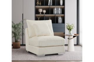Picture of WINSTON Corduroy Velvet Modular Sectional Sofa (Beige) - Armless